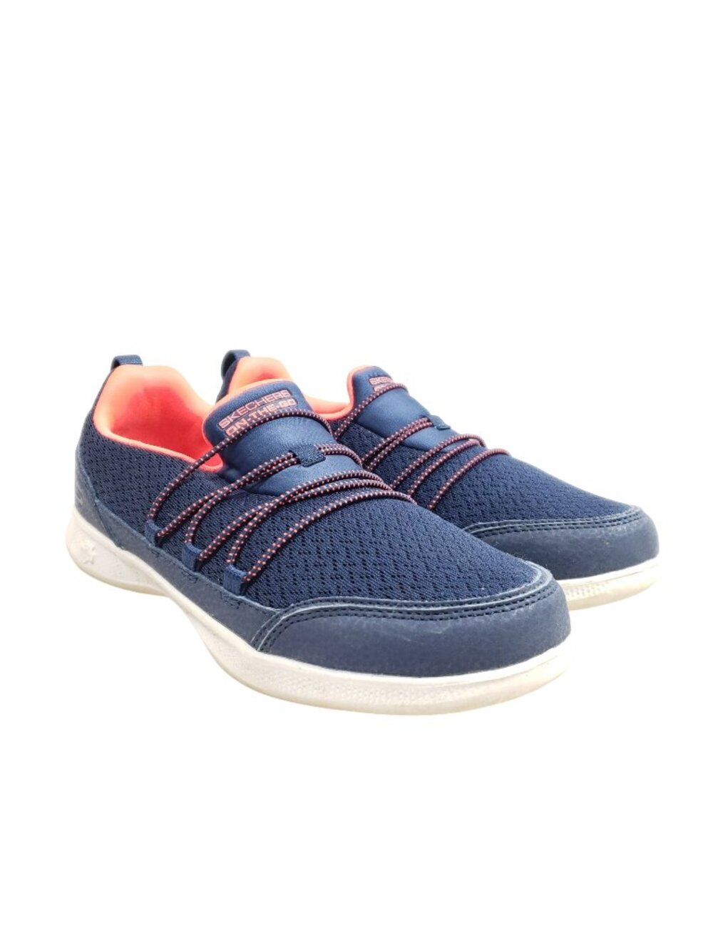 Skechers Womens Size 7.5 Navy Blue Slip-On Sneakers Lightweight Breathable